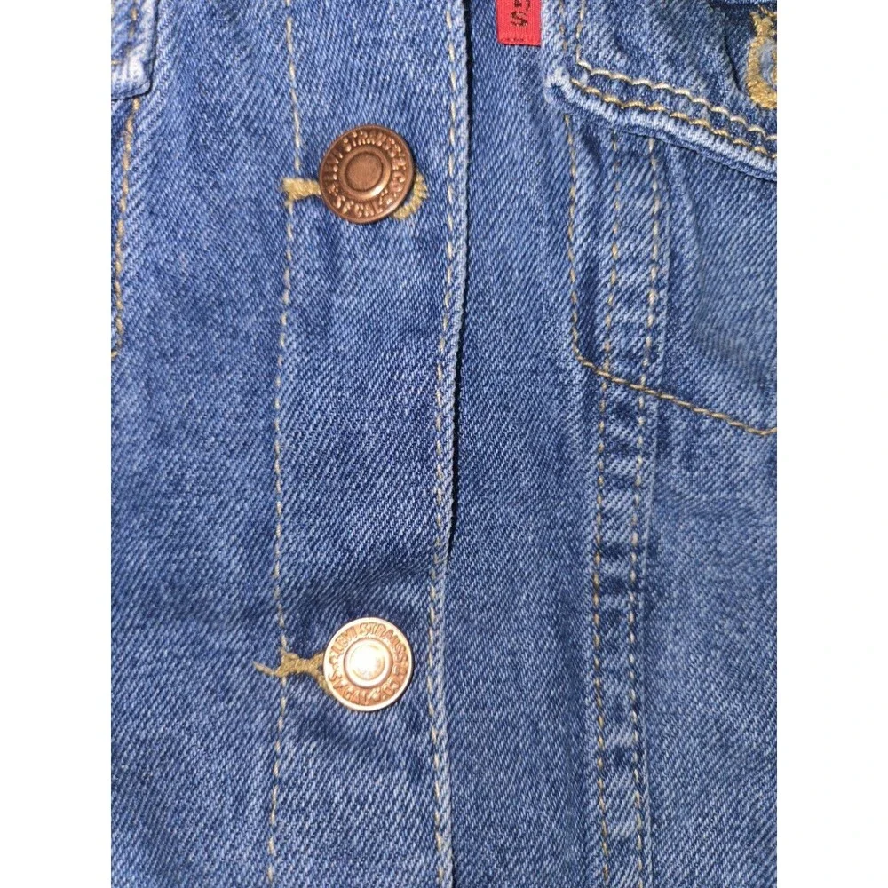 Girls Levi Strauss Denim Jacket With Sherpa Lining Size M 10-12 Years
